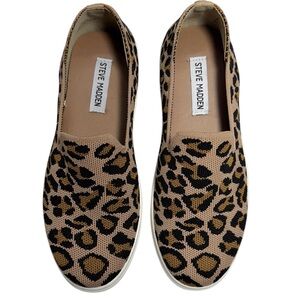 Steve Madden Mailer Leopard Print Platform Slip On Sneakers Size 8